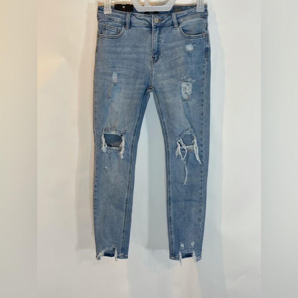 L & M Black Label Hi-Rise Skinny Distressed Jean Juniors 7